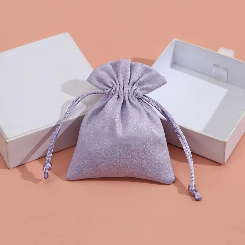 आभूषण के लिए कैंडी रंग Drawstring आभूषण पाउच छोटे मखमली बैग